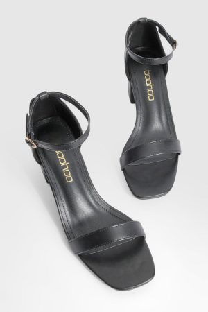 Low Block Barely There Heels