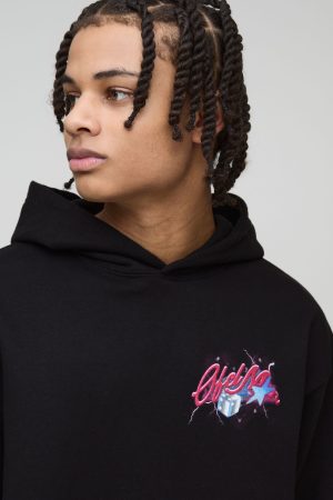 Boxy OFCL Skull Star Graphic Hoodie