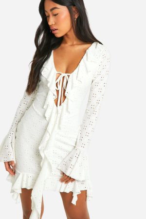 Broderie Frill Mini Dress