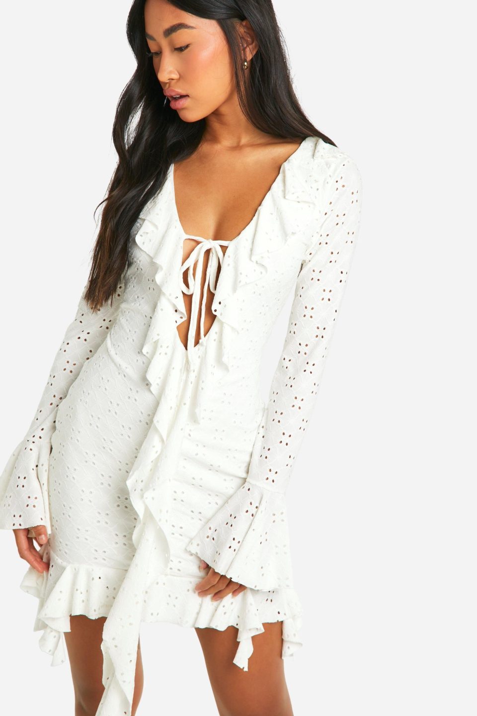 Broderie Frill Mini Dress