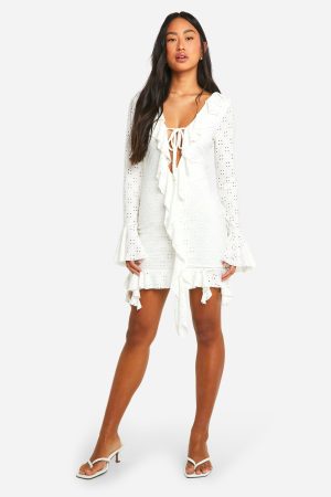 Broderie Frill Mini Dress