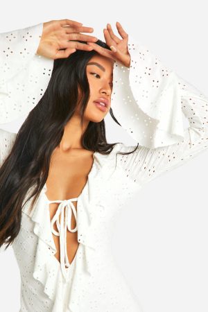 Broderie Frill Mini Dress