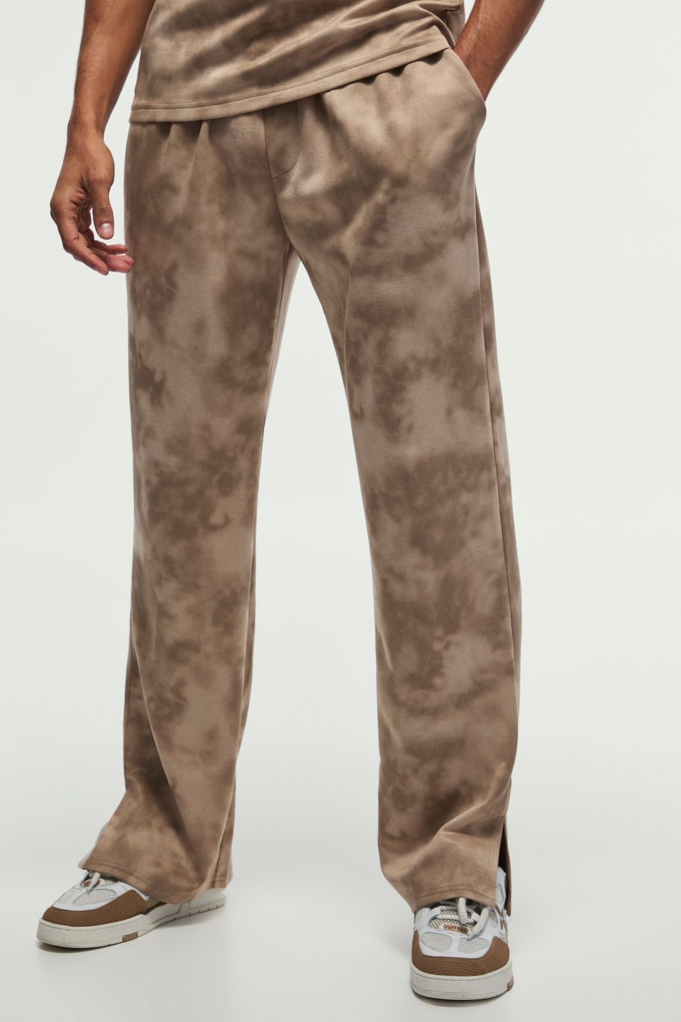 Regular Fit Faux Suede Super Heavy Textured Jogger