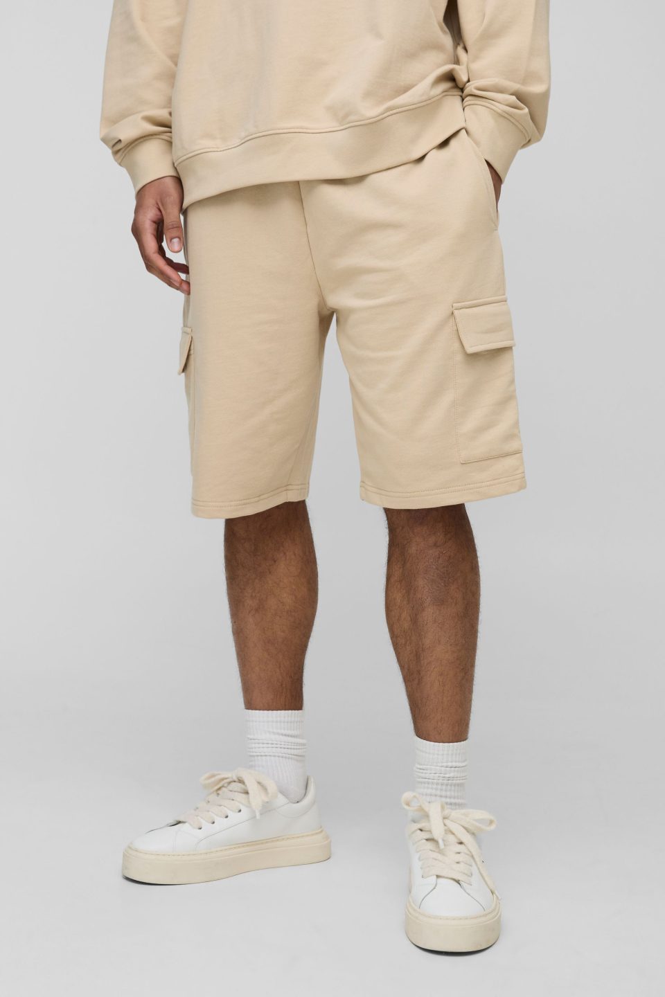 Tall 260GSM Loopback Regular Fit Basic Cargo Shorts