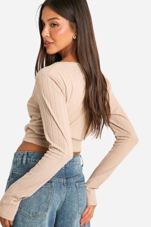 Brushed Rib Wrap Around Top