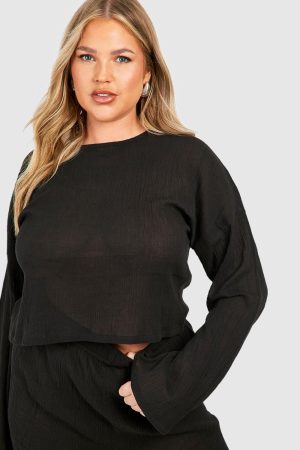 Plus Flare Sleeve And Button Front Loungewear Short Set