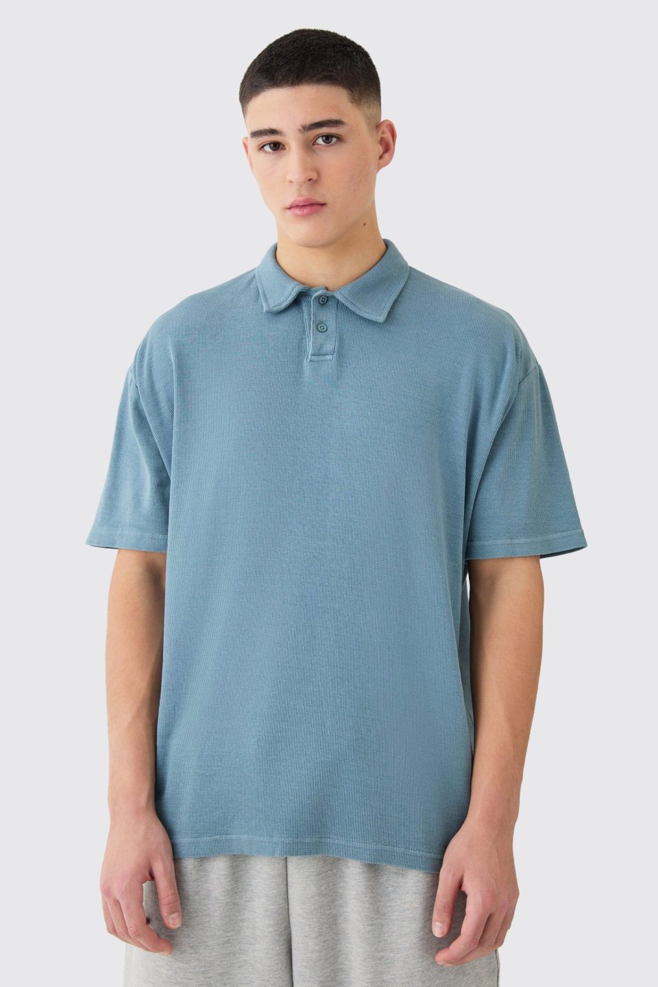 Oversized Heavy Rib Washed Polo