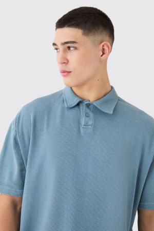 Oversized Heavy Rib Washed Polo