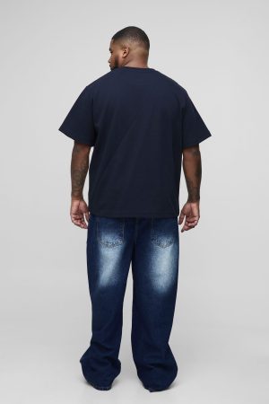 Plus Washed Multi Rip Relaxed Fit Jeans