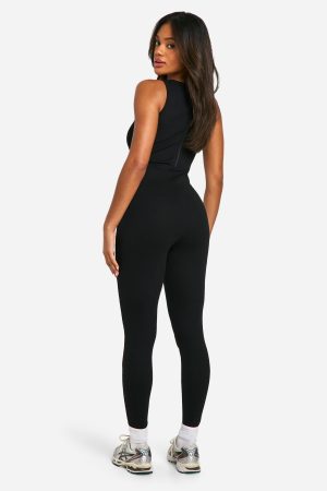 Premium Rib Scoop Neck Unitard
