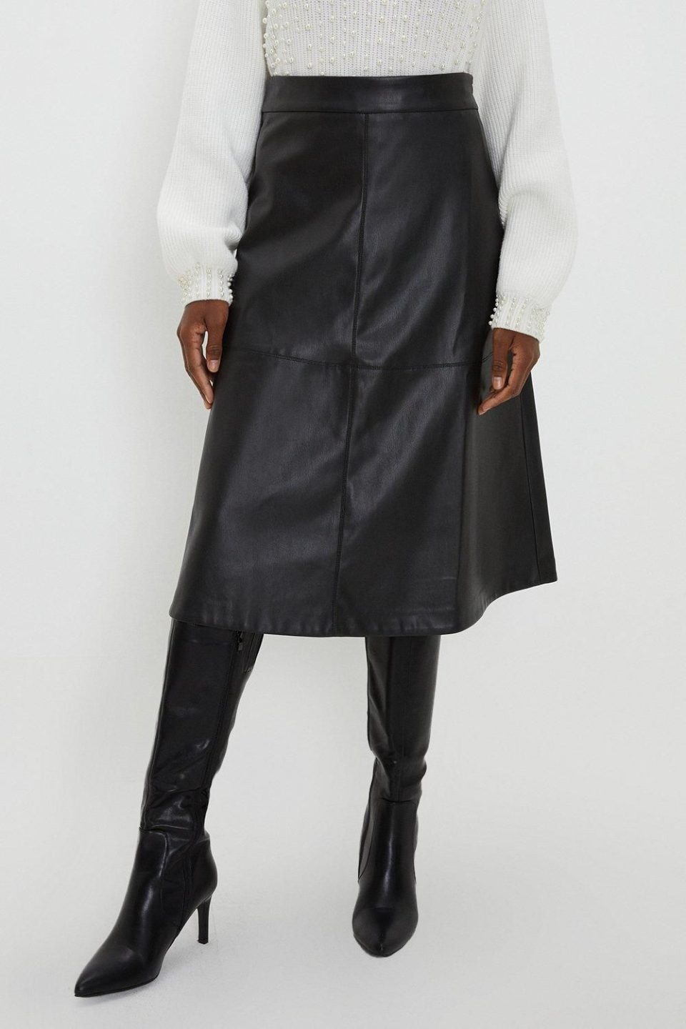 Tall Faux Leather A Line Skirt