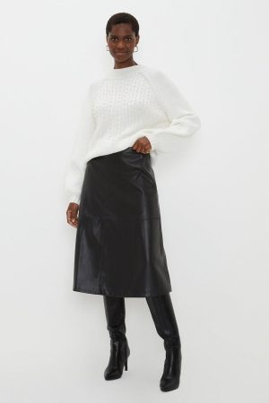 Tall Faux Leather A Line Skirt
