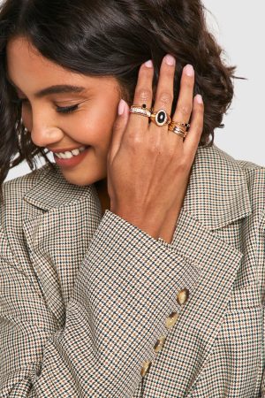 Black Stone Ring 5 Pack