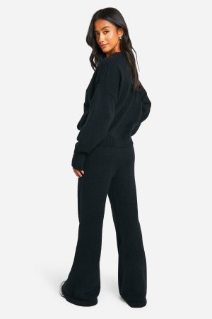 Petite Cardigan And Flare Trouser Co Ord