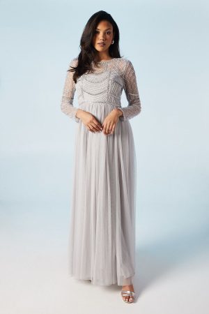Statement Contour  Embellished Two In One Bridesmaid Dress