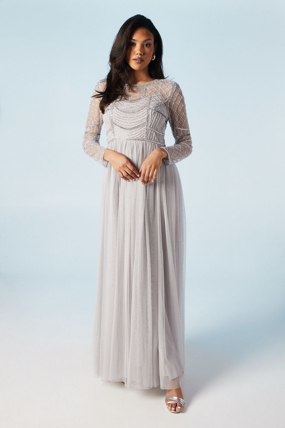 Statement Contour  Embellished Two In One Bridesmaid Dress