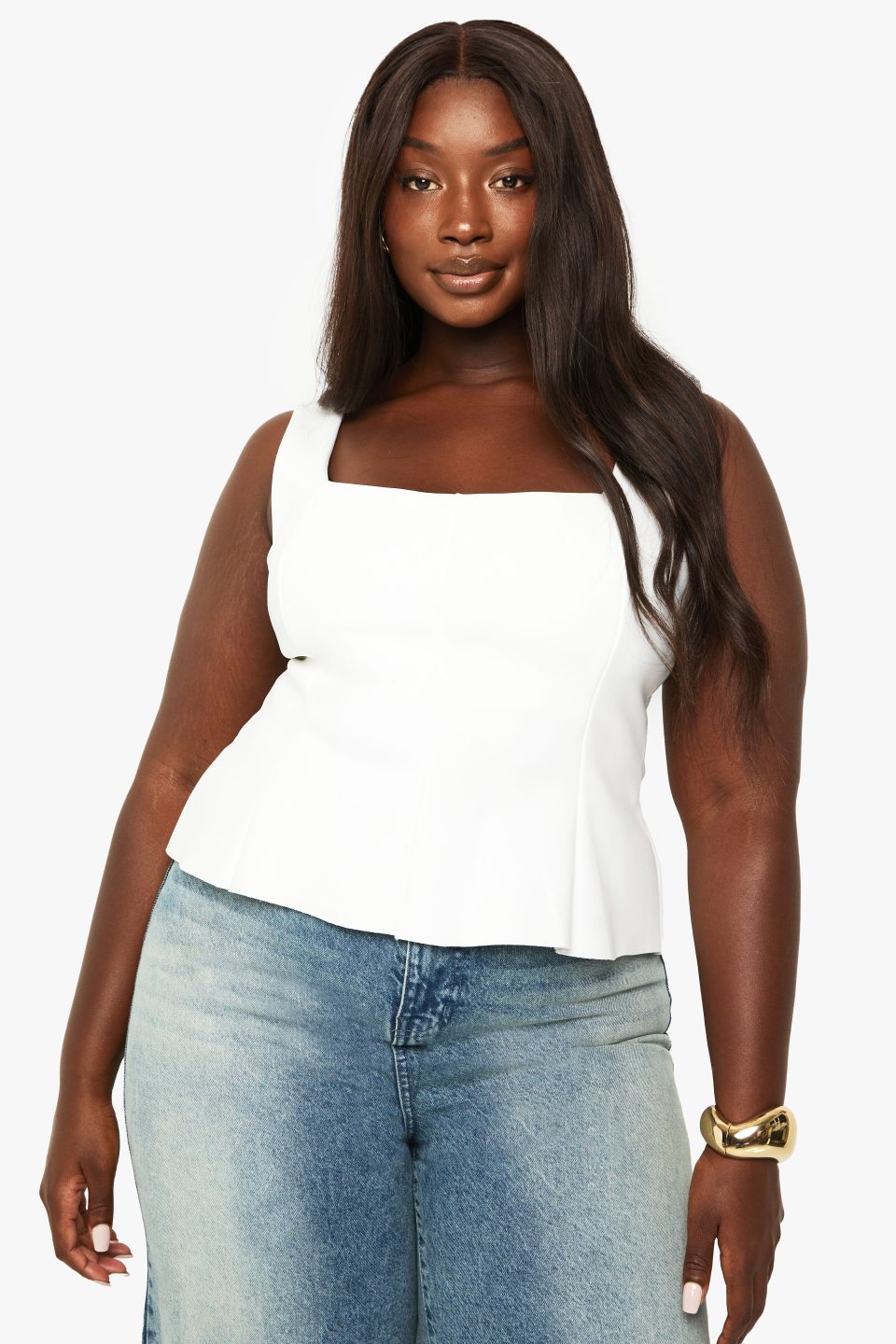 Plus Double Bengaline Structured Panel Top