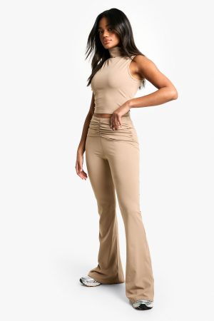Sculpting Matte Slinky High Neck Sleeveless Top