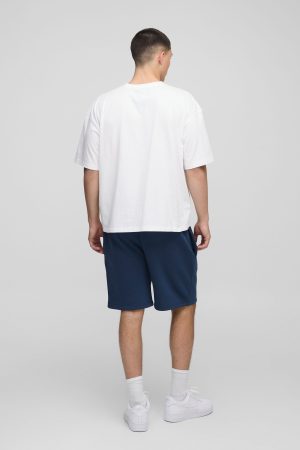 Oversized Boxy Homme Embroidered T-Shirt & Short Set