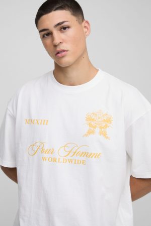 Oversized Boxy Homme Embroidered T-Shirt & Short Set