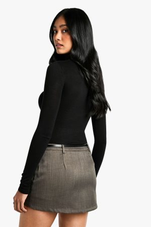 Tailored Mini Belt Detail Skort