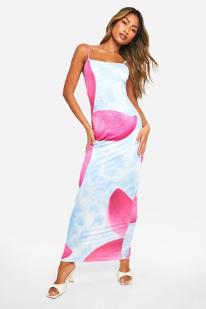 Floral Print Strappy Maxi Dress