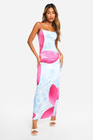 Floral Print Strappy Maxi Dress