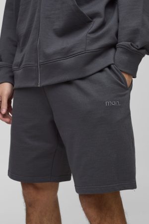 260GSM Loopback Basic MAN. Relaxed Mid Length Shorts