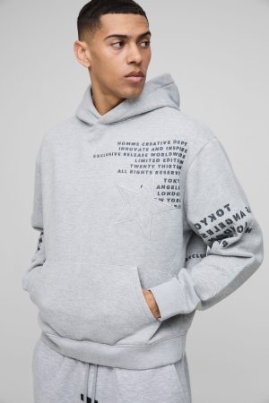 Oversized Boxy Star Applique Hoodie