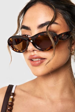 Thick Frame Oval Sunglasses