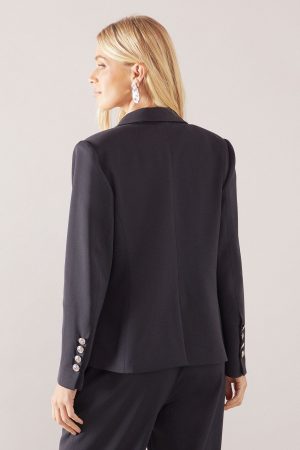 Petite Double Breasted Button Detail Blazer