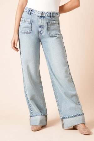 Straight Leg Jean With Patch Pockets