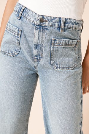 Straight Leg Jean With Patch Pockets