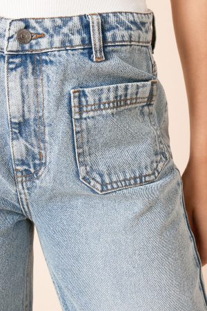 Straight Leg Jean With Patch Pockets
