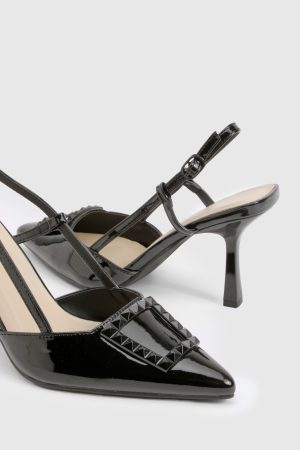 Studded Hardware Detail Court Heels