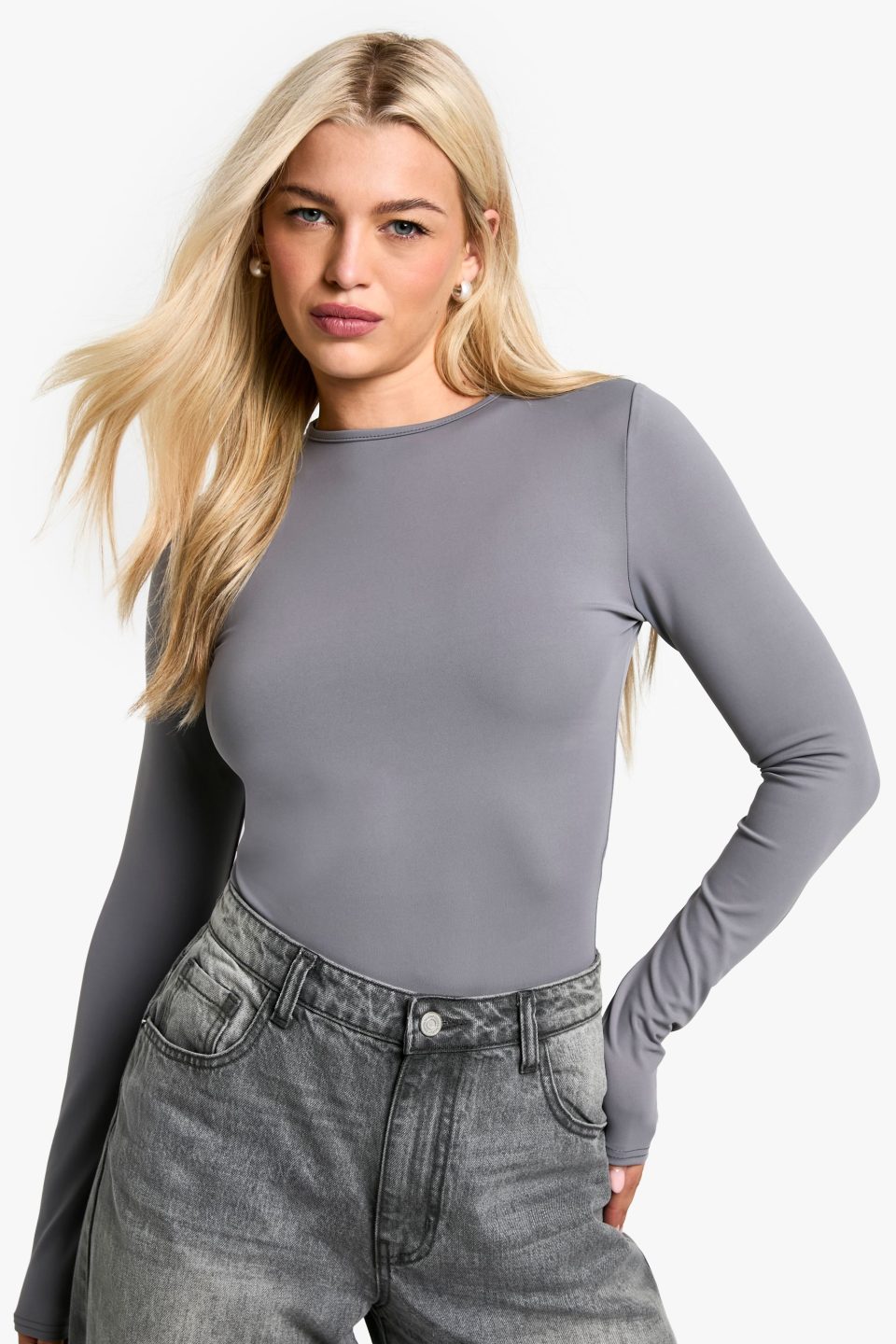 Sculpting Matte Slinky Crew Neck Bodysuit