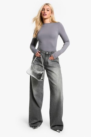 Sculpting Matte Slinky Crew Neck Bodysuit