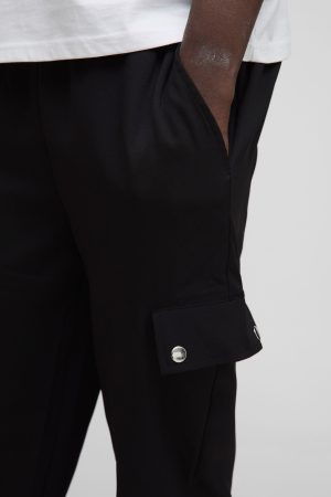 Elasticated Waist Straight Fit Cargo Track Pants