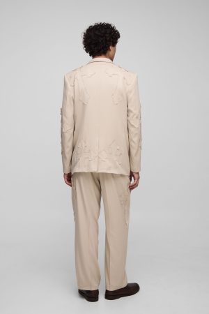 Relaxed Fit Cross Applique Suit Trouser