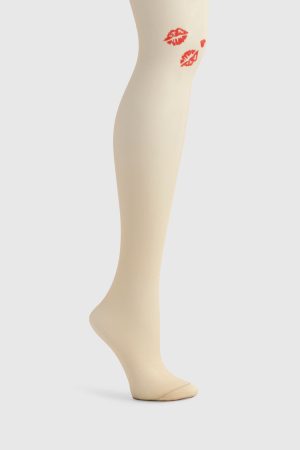 Kiss Print Tights