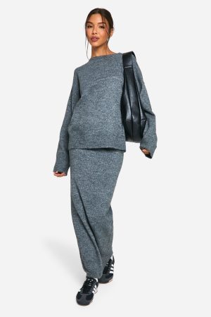 Soft Knit Fine Gauge Jumper And Maxi Skirt Knitted Co-ord