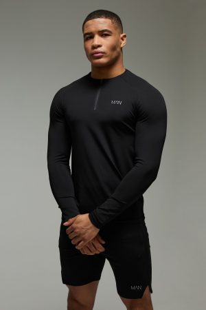 Man Active Crew Neck 1/4 Zip Short Tracksuit