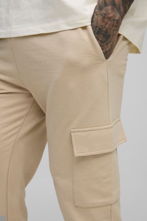 Tall 260GSM Loopback Skinny Fit Basic Cargo Joggers