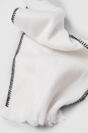 Blanket Stitch Trim Knitted Scarf