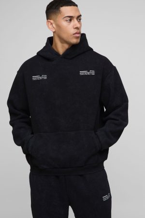 Oversized Boxy Man Wash Hooded Tracksuit