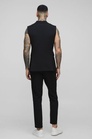 Straight Fit Pleat Front Fixed Waistband Suit Trousers