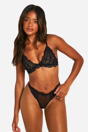 Non-wired Lace Triangle Bra
