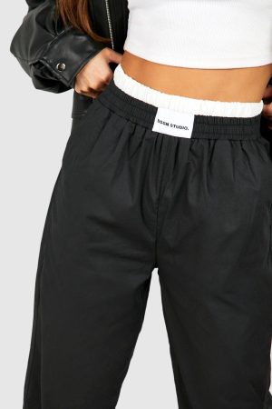 Tall Contrast Waistband Detail Trousers