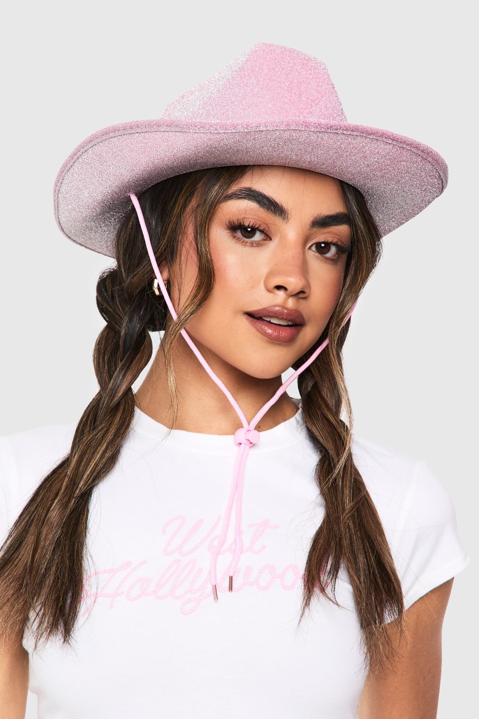 Pink Glitter Cowboy Hat