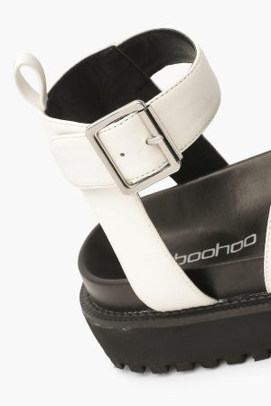Triple Strap Chunky Footbed Sandals